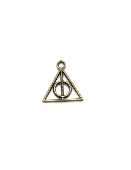 Pendentif triangle bronze ajouré forme géométrique 13mm en métal