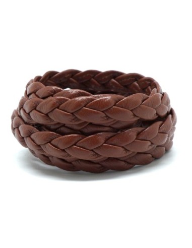 lanière cuir synthétique pas cher tressé 8mm simili cuir marron