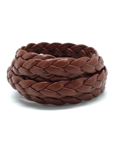 lanière cuir synthétique pas cher tressé 8mm simili cuir marron