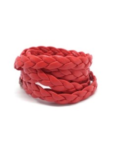 lanière cuir synthétique tressé 8mm simili bleu