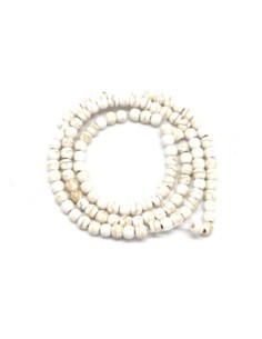 perle ronde 4mm en pierre reconstitué "Howlite" blanc cassé beige 2