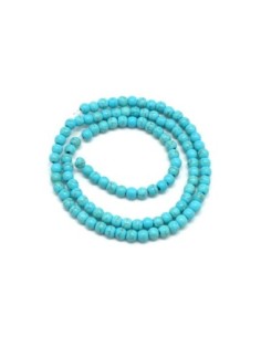 perle ronde 4mm en pierre reconstitué "Howlite" bleu turquoise 2