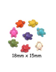 perle tortue en pierre naturelle imitation turquoise "Howlite" couleur assorties