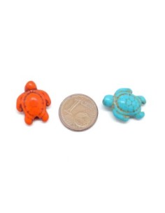 perle tortue en pierre naturelle imitation turquoise "Howlite" couleur assorties 2