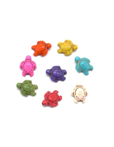 perle tortue  pas chère en pierre naturelle imitation turquoise "Howlite" couleur assorties