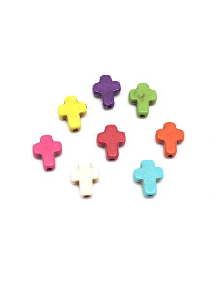 perle en pierre pas chère imitation turquoise "Howlite" 10mm