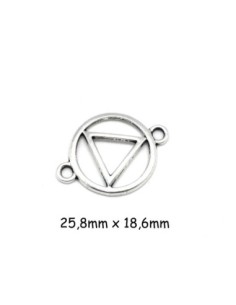 Connecteurs argenté rond triangle en métal tendance géométrique