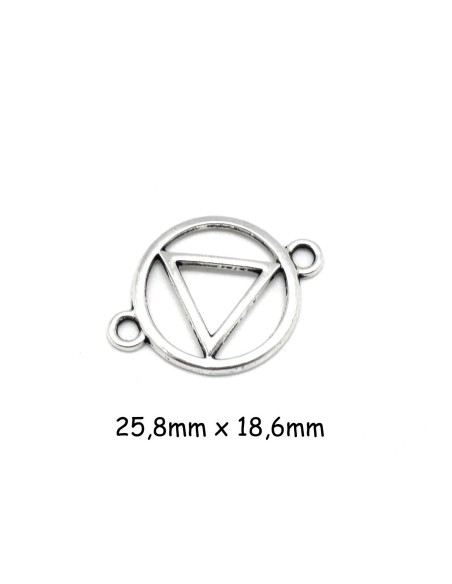 Connecteurs argenté rond triangle en métal tendance géométrique