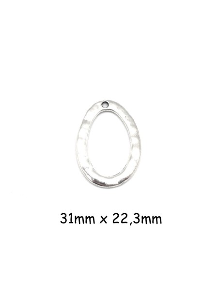 Breloque argenté créole en métal martelé pas chère