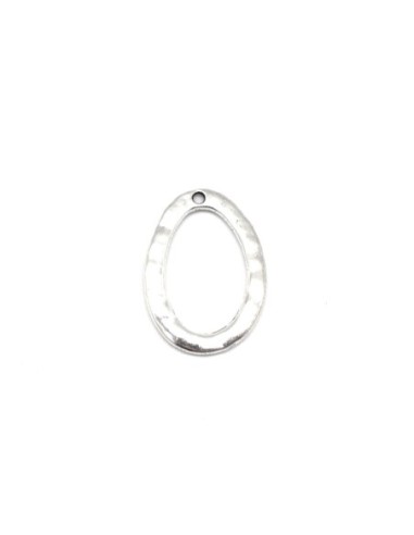 Connecteur goutte argenté pas cher en métal martelé