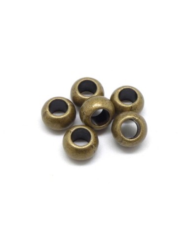 Perle bronze pas chère à gros trou en métal