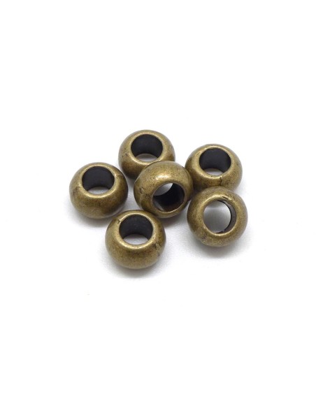Perle bronze pas chère à gros trou en métal