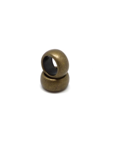 Perle bronze anneau en métal pas chère à gros trou 8mm