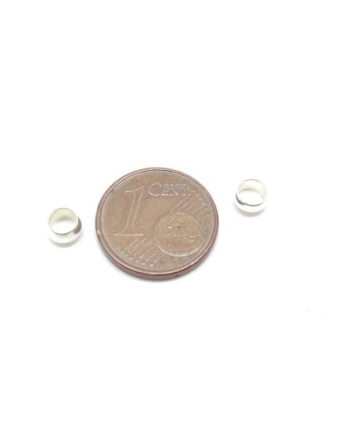 Perle à écraser 5mm pas chère en métal argenté brillant blanc