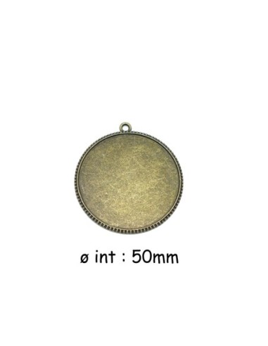 pendentif médaillon bronze pas cher pour cabochon de 50mm