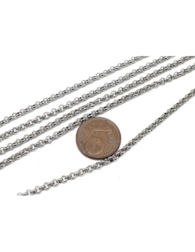 chaîne argenté pas chère fine en acier inoxydable maillon 2,6mm