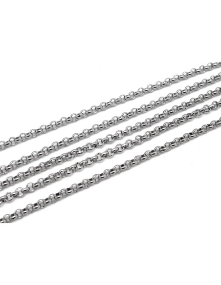 chaînette argenté fine pas chère en acier inoxydable maillon 2,6mm