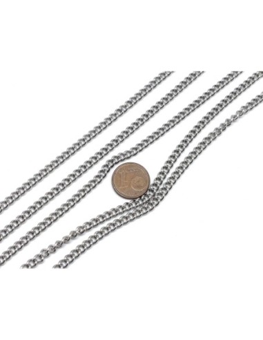 chaîne maille gourmette argenté pas chère en acier inoxydable résistante