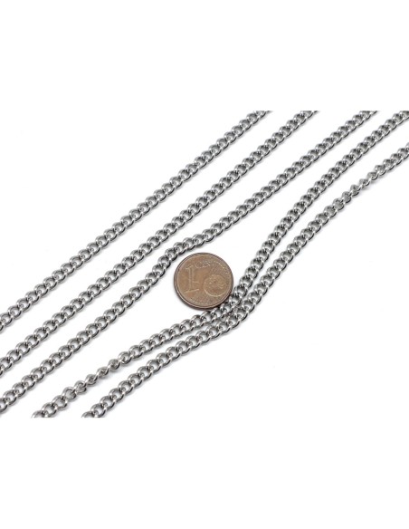 chaîne maille gourmette argenté pas chère en acier inoxydable résistante