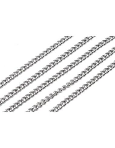 chaînette maille gourmette argenté en acier inoxydable résistante