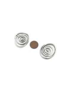 perle connecteur Spirale ovale en métal argenté 33mm x 28mm 2