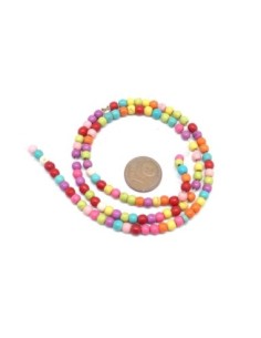 perle ronde 4mm en pierre reconstitué "Howlite" multicolore 2