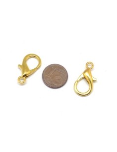 Fermoir mousqueton en métal doré 21mm x 11mm 2