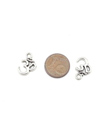 Charm symbole "Om" de l'absolu pas cher en métal argenté - porte bonheur
