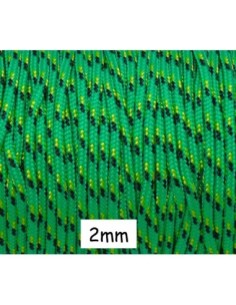 paracorde 2mm cordon nylon tressé corde nylon gainé vert, noir, jaune