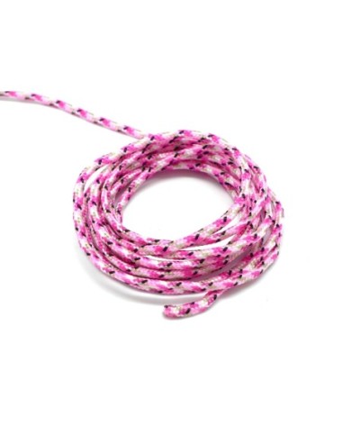 paracorde 2mm pas chère cordon nylon tressé rose fuchsia, blanc, noir