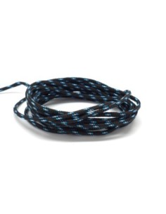 paracorde 2mm cordon nylon tressé noir, bleu et blanc 2
