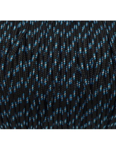 paracorde pas chère 2mm cordon nylon tressé noir, bleu et blanc
