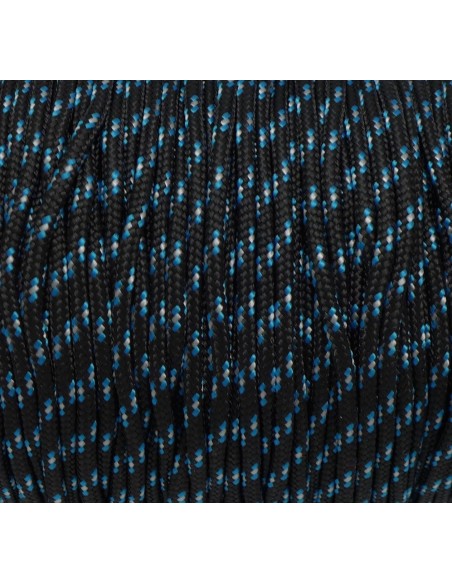paracorde pas chère 2mm cordon nylon tressé noir, bleu et blanc