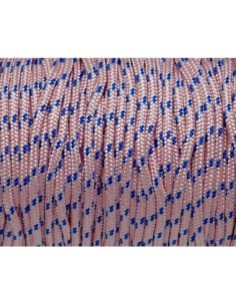 paracorde 2mm pas chère cordon nylon tressé, gainé rose pâle et bleu 2