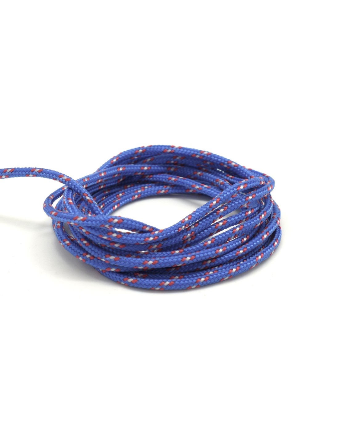 paracorde 2mm cordon tressé corde nylon gainé bleu rouge et blanc