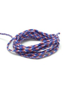 paracorde 2mm bleu blanc rouge cordon nylon tressé, gainé 2
