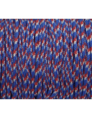 paracorde 2mm bleu blanc rouge pas chère cordon nylon tressé, gainé