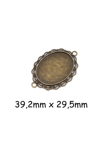 Grand connecteur Support cabochon en métal bronze pour cabochon de 29mm x 39mm