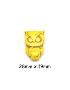 perle hibou jaune imitation howlite