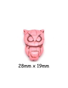 perle Hibou en pierre synthétique imitation turquoise rose clair