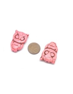 perle Hibou en pierre synthétique imitation turquoise rose clair 2