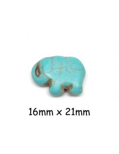 perle éléphant en pierre imitation turquoise "Howlite" pas chère