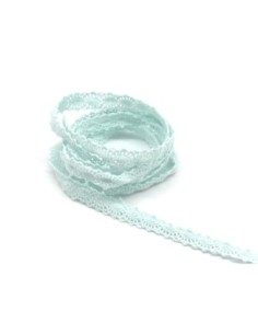 Ruban Galon dentelle fantaisie 10mm en coton vert pastel 2