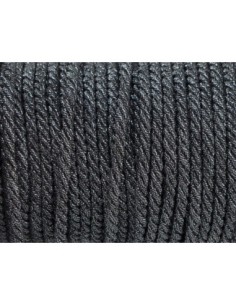 Cordon mouliné en coton et lurex effet métallisé noir et argenté 3,5mm 2