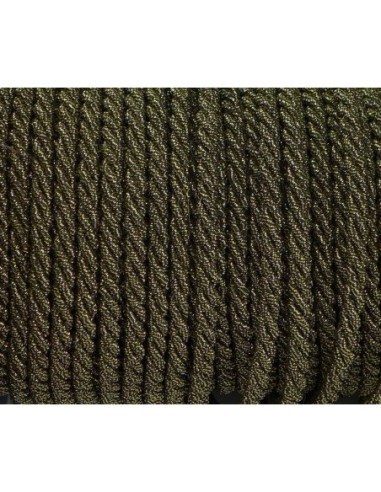 Cordelière en coton et lurex effet métallisé doré et noir pas cher