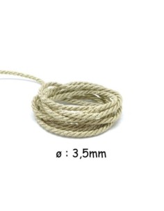 Cordon mouliné en coton et lurex effet métallisé doré et noir 3,5mm