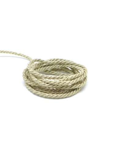 Corde mouliné en coton et lurex effet métallisé doré et noir 3,5mm
