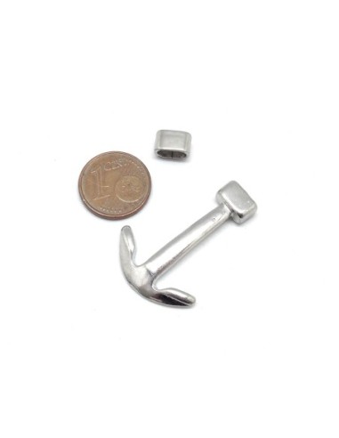 Fermoir ancre marine argente en acier inoxydable pas cher pour cordon de 3mm