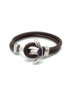 Fermoir ancre marine argente en acier inoxydable avec passant pour cordon de 3,5mm 2