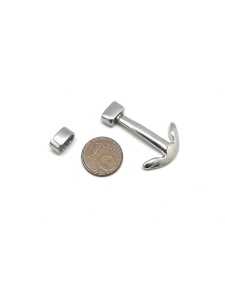 Fermoir acier inox ancre marine